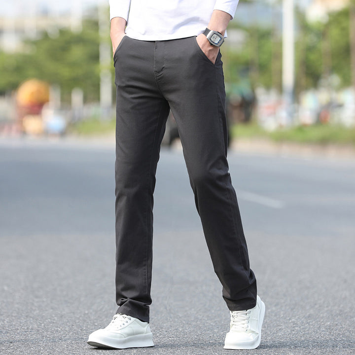 Herren Slim Fit Stretch-Hose mit elastischem Bund und geradem Bein Drune