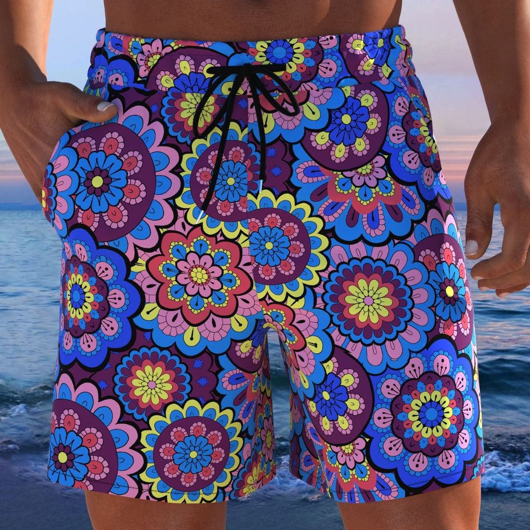 Herren Badeshorts mit animalischem Muster und elastischem Bund Drune