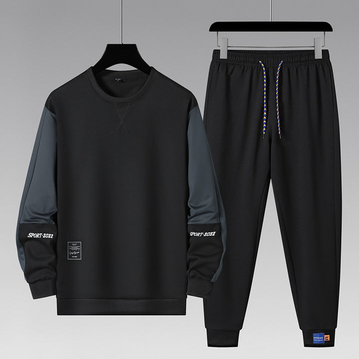 Herren sportliches Jogginganzug-Set mit kontrastärmeln, elastischem Bund und atmungsaktivem Sweatshirt Drune