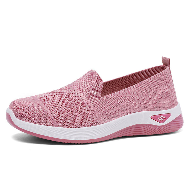 Damen nan nahtloser Strick-Slip-On Walking-Slipper mit elastischem Fersenhalt und griffiger Thermogummi-Laufsohle Drune