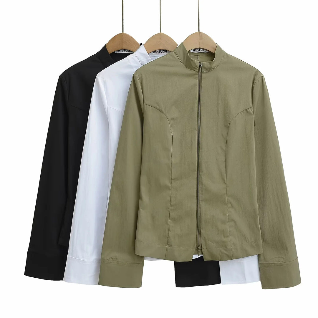 Damen Hochleistungs-Activewear-Jacke mit Stehkragen und Reißverschluss Drune