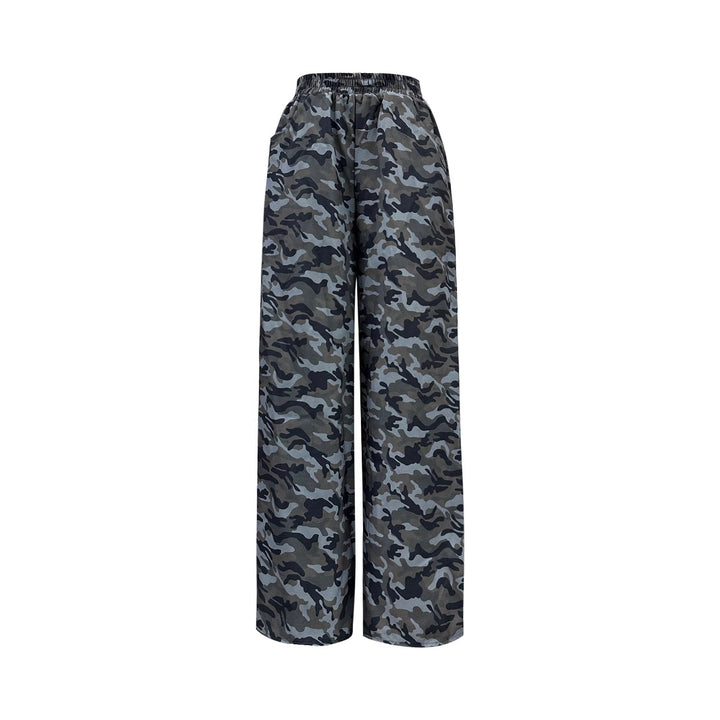 Damen weite Cargo-Hose mit modernem Camouflage-Print Drune