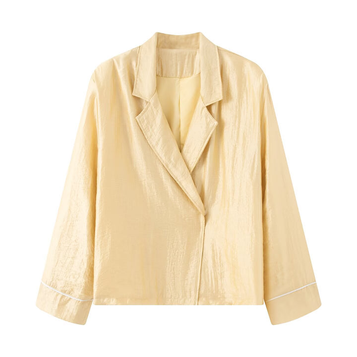 Damen Zweiteiliges Lounge-Set mit Reversjacke und elastischer Bundhose Drune
