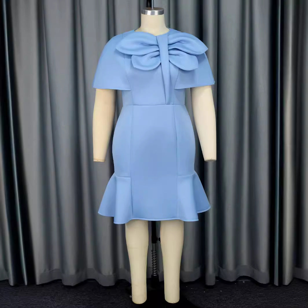 Damen Elegantes Kleid mit voluminösem Schleifenakzent Drune