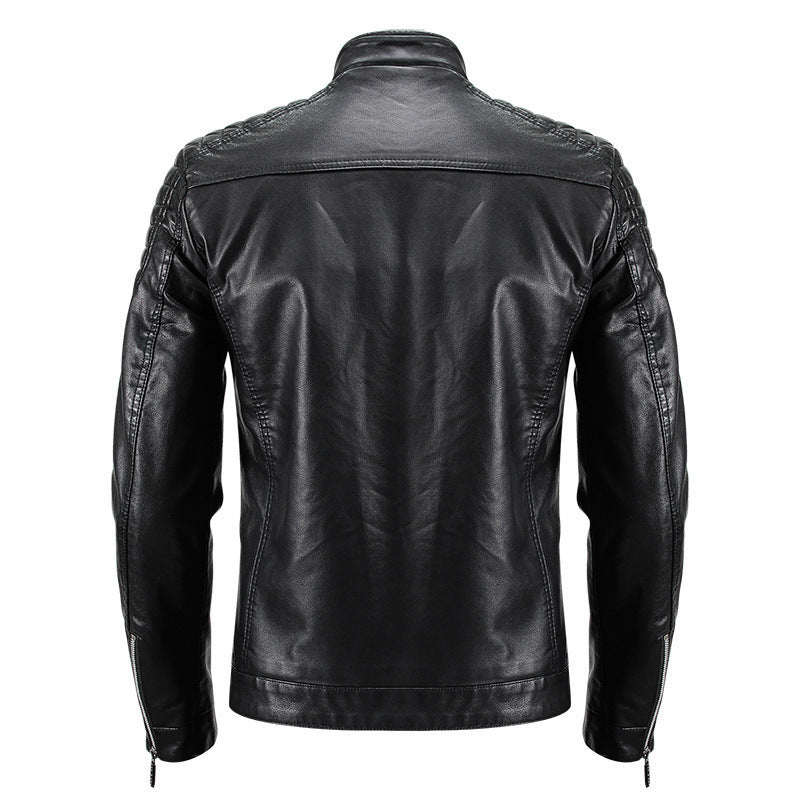 Herren Modische Kunstlederjacke mit strukturiertem Design Drune