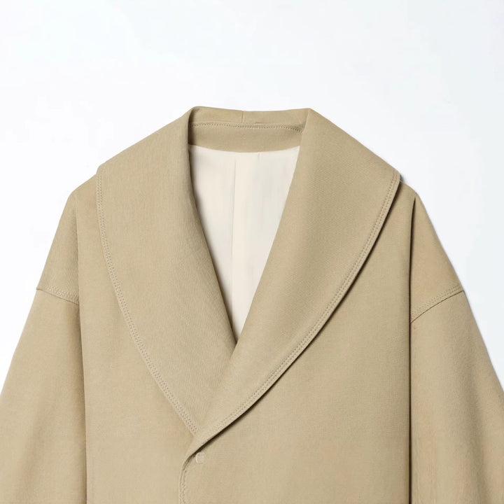 Damen Cropped-Wickeljacke mit großem Schalkragen, Gürtel und Ballonärmeln Drune