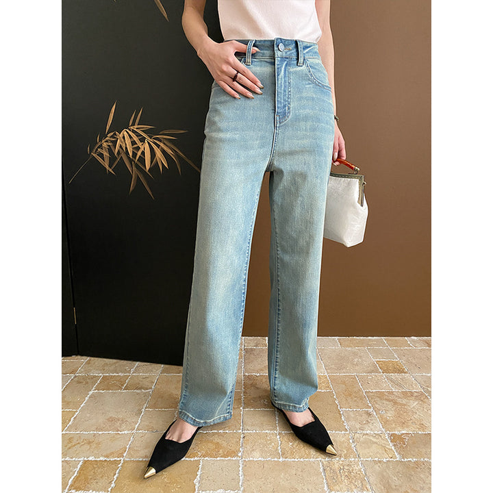 Damen Hochgeschnittene Jeans mit weitem Bein Drune