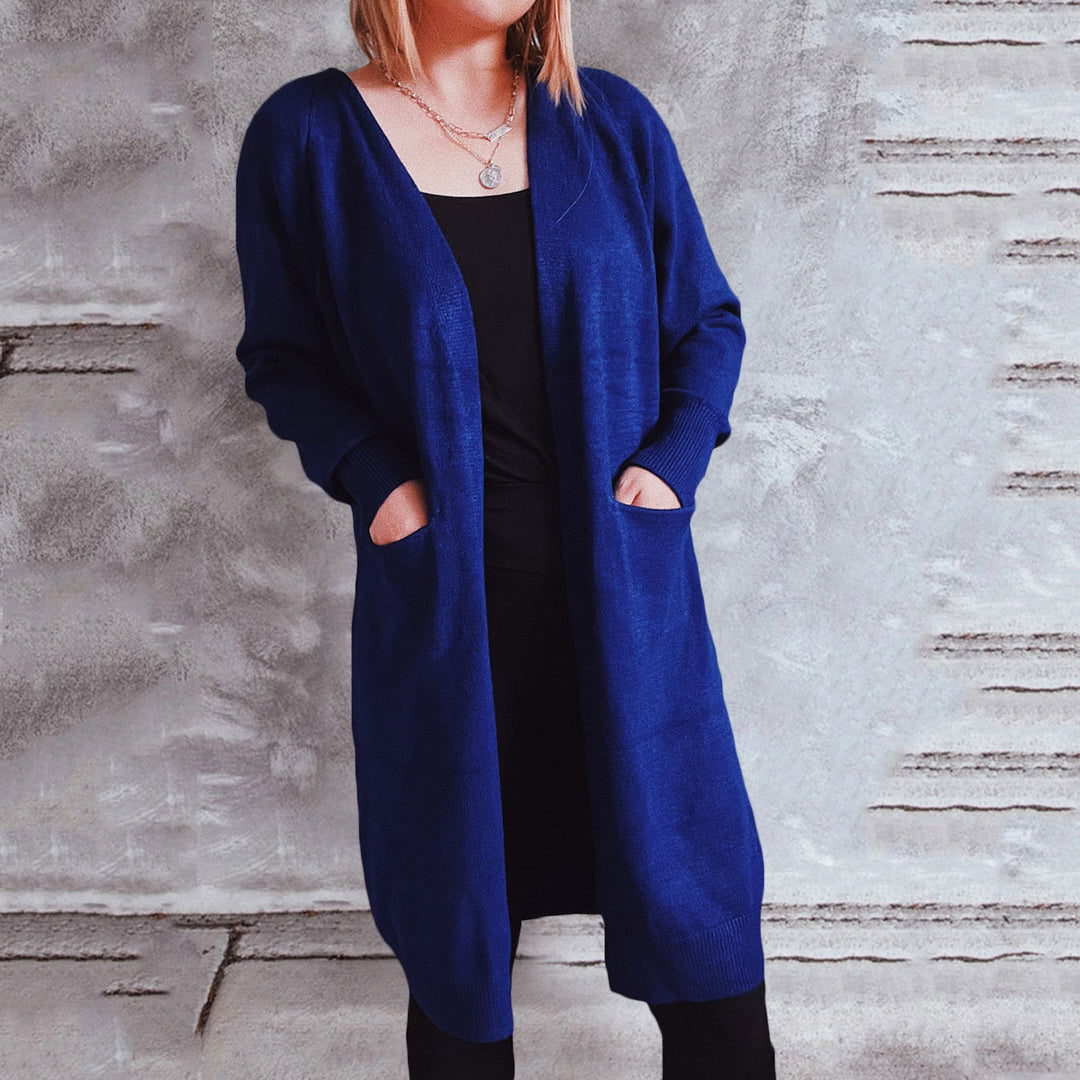 Damen lässiger Strickcardigan mit praktischen Taschen und offenem Schnitt Drune