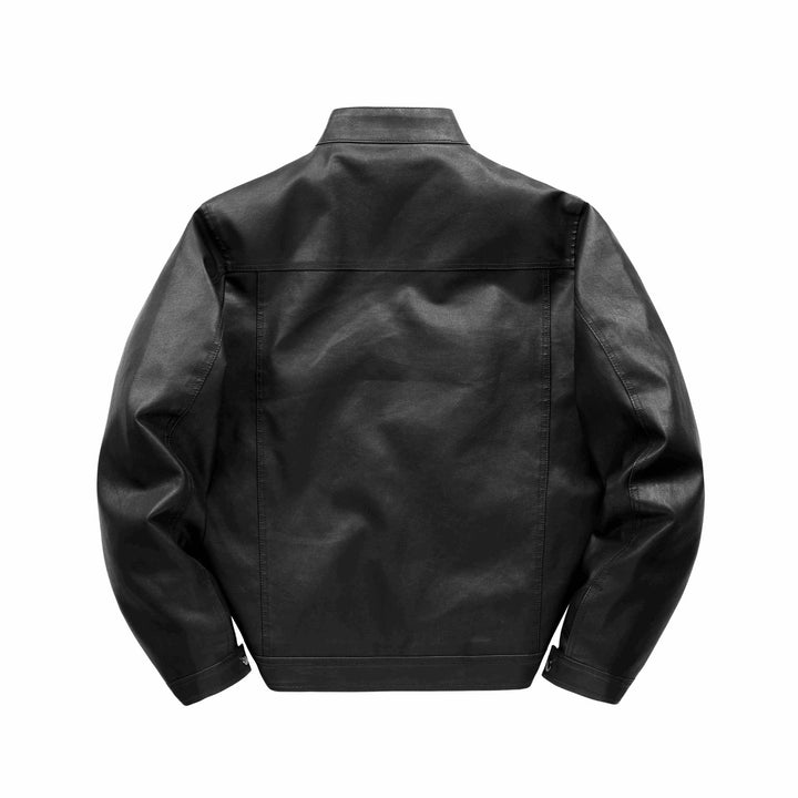 Herren Stilvolle Kunstlederjacke Drune