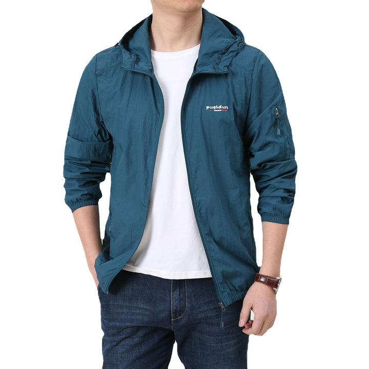 Herren Leichte Windbreaker-Jacke mit verstellbarer Kapuze Drune 1787797828