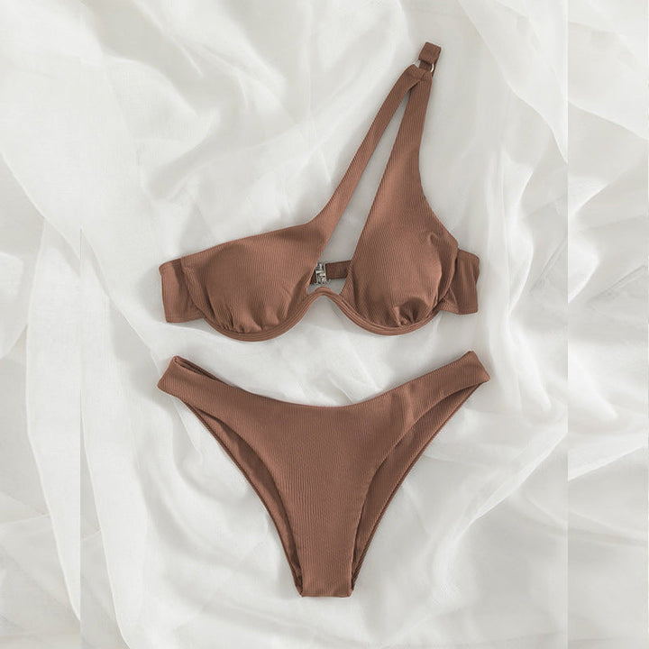 Damen Triangel-Bikini mit asymmetrischem Schnitt und gepolstertem Oberteil Drune