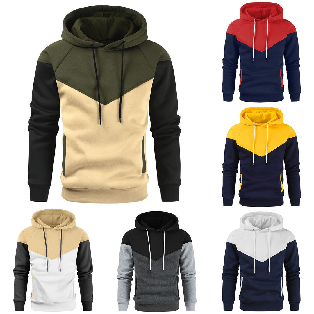Herren modischer Hoodie mit innovativem Patchwork-Design Drune