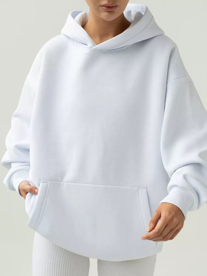 Damen nan oversized Kapuzenpullover mit Kängurutasche und dropped-shoulder Schnitt Drune