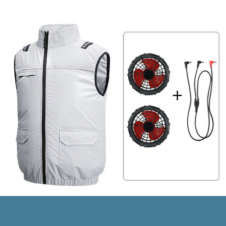 Unisex nan leichte kühlende Arbeitsweste mit integrierten Ventilatoren und externem Akku Drune