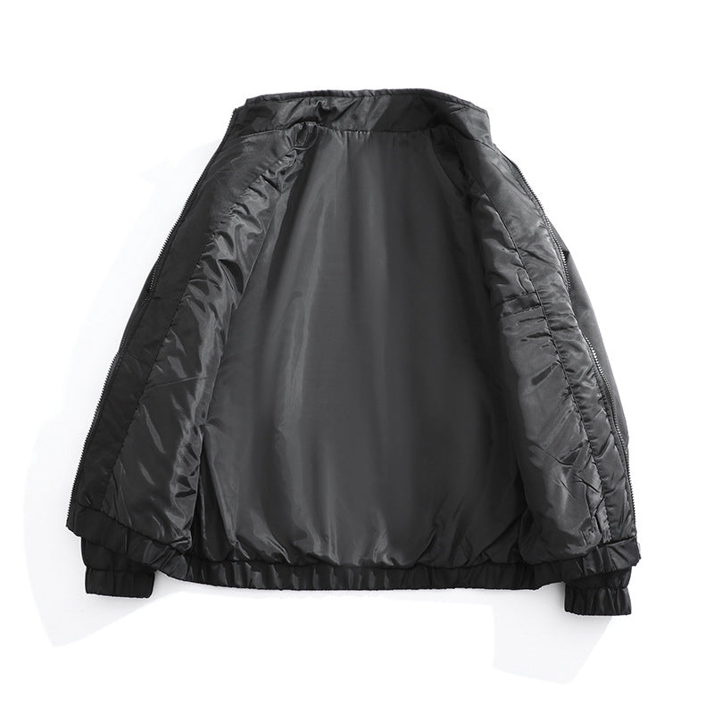 Herren Leichte Utility-Bomberjacke mit Pattentaschen, Stehkragen und elastischem Saum Drune