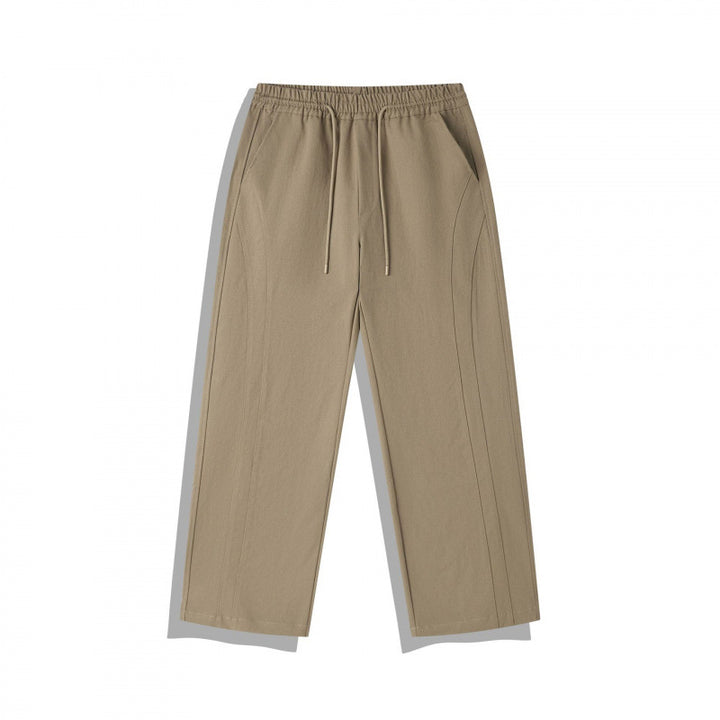 Unisex Weite Relaxed-Hose mit elastischem Bund, Tunnelzug und dekorativer Nahtführung Drune