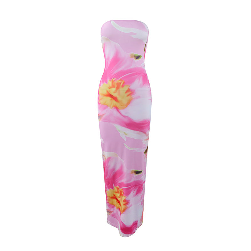 Damen strandtaugliches Maxikleid mit elegantem Blumenprint Drune