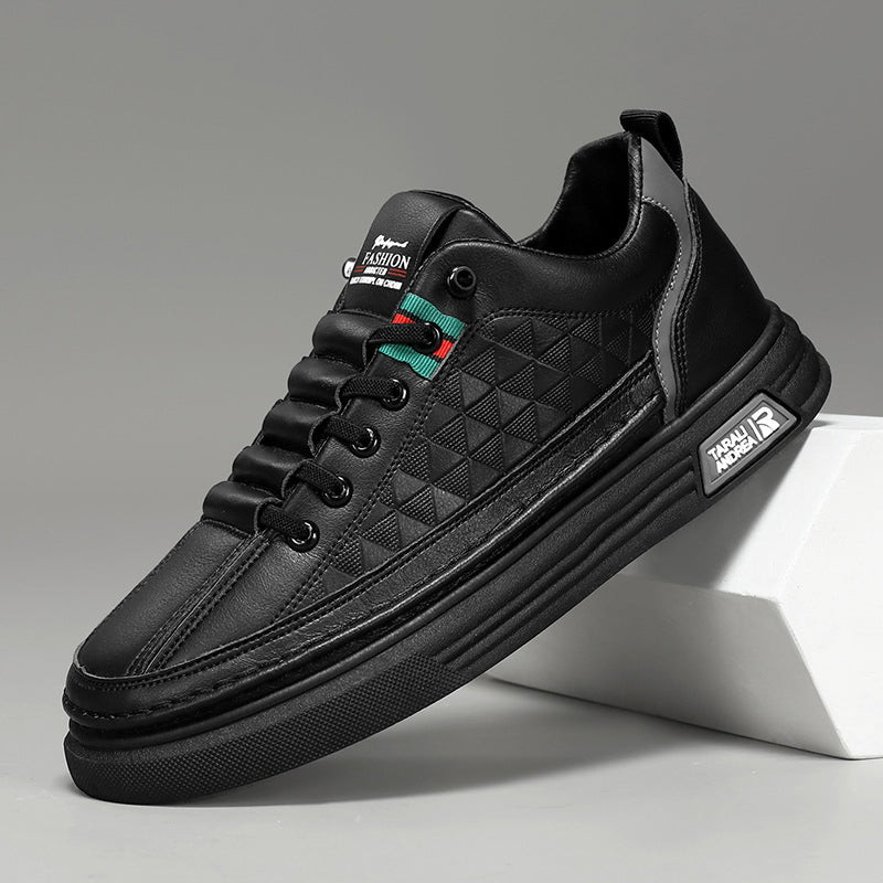 Herren Low-Top Sneaker mit gestepptem Rauten-Design und dicker Gummisohle Drune