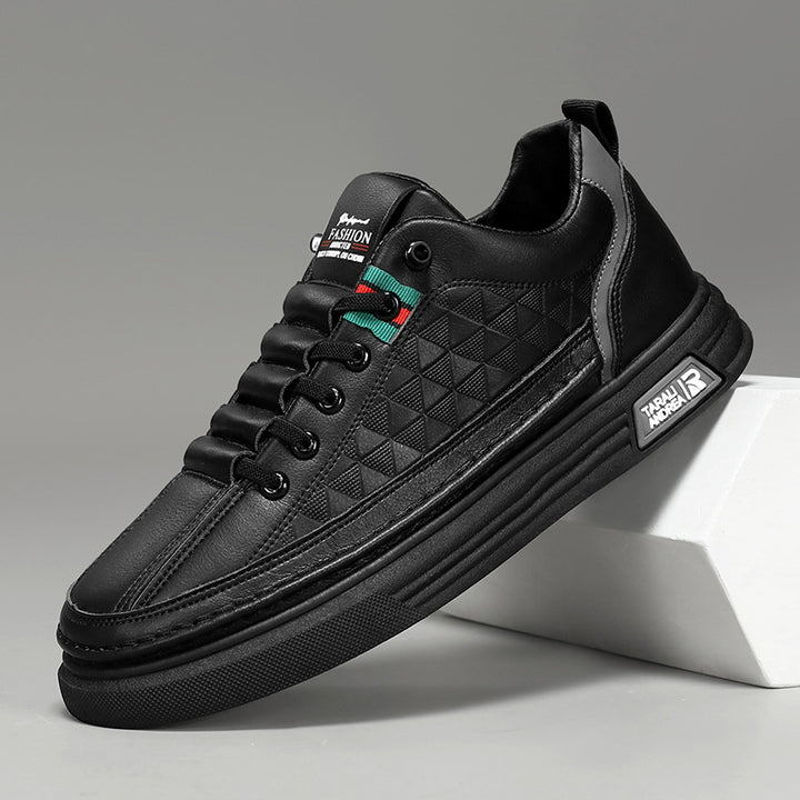 Herren Low-Top Sneaker mit gestepptem Rauten-Design und dicker Gummisohle Drune