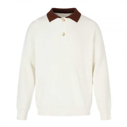 Herren Feinstrick-Polo mit Henley‑Knopfleiste und kontrastierendem Polokragen Drune