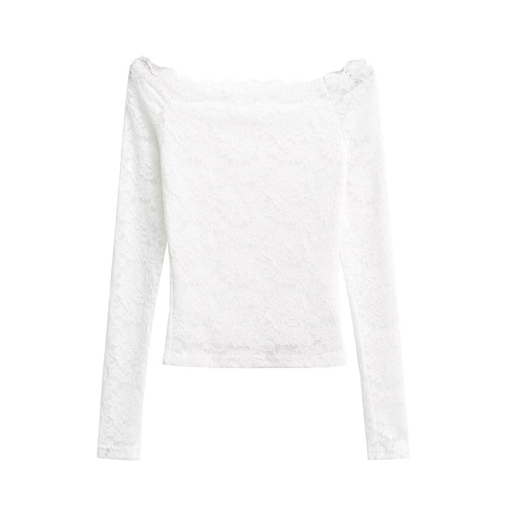 Damen Spitzenoberteil mit schickem Off-Shoulder-Ausschnitt Drune