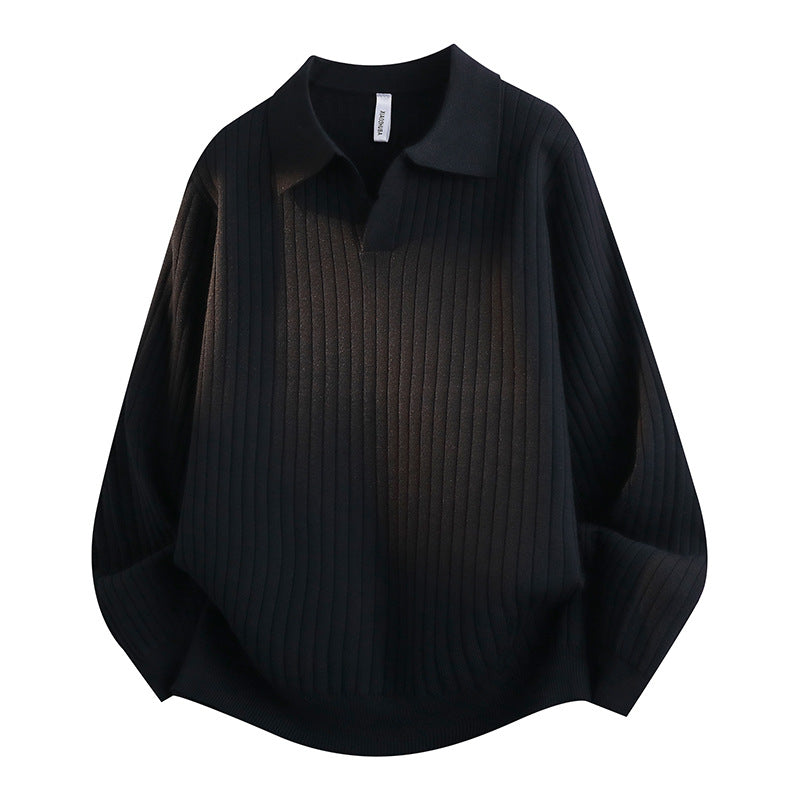Damen Eleganter Grobstrickpullover mit Kragen Drune
