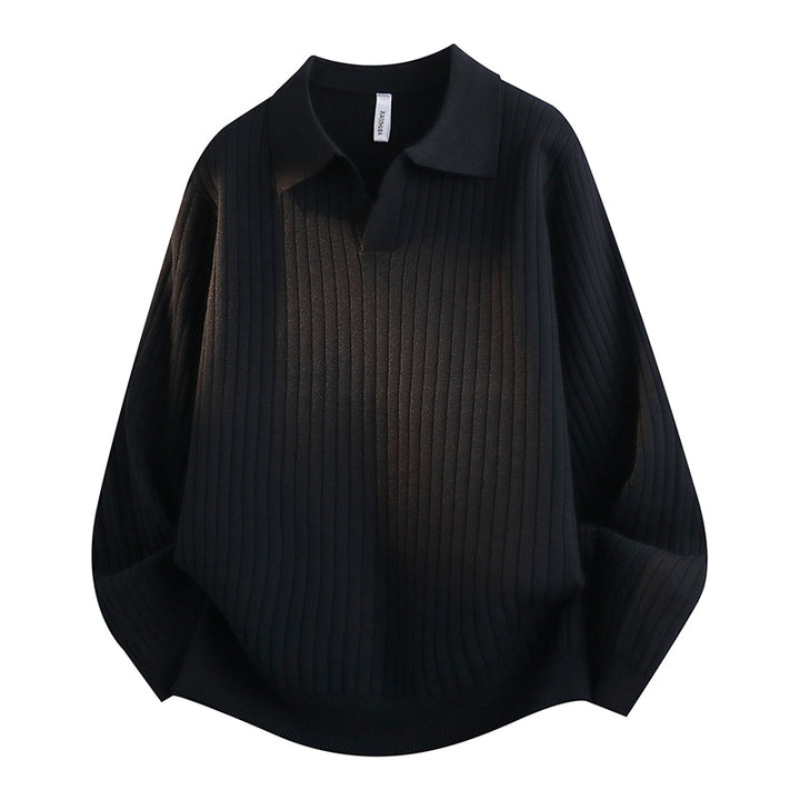 Damen Eleganter Grobstrickpullover mit Kragen Drune