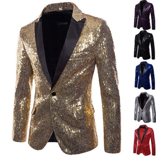 Herren Pailletten Formal Blazer Drune