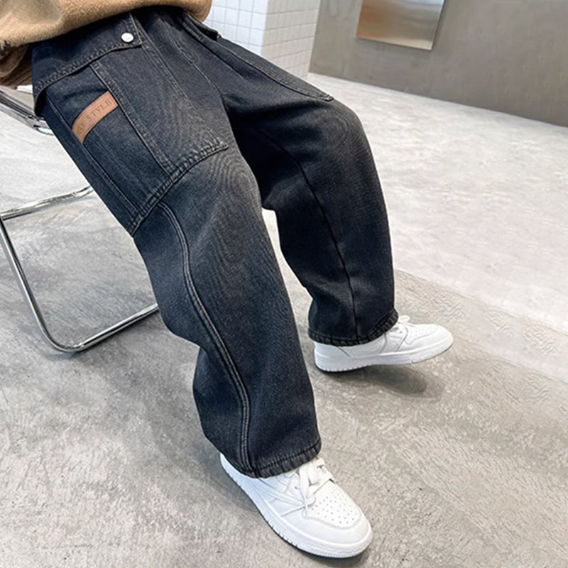 Damen lässige Cargo-Jeans im Oversized-Stil Drune