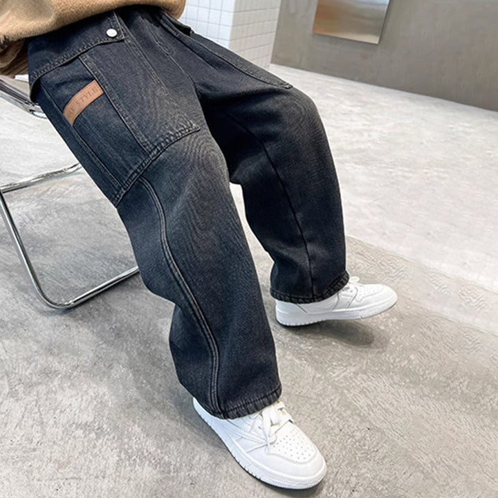 Damen lässige Cargo-Jeans im Oversized-Stil Drune