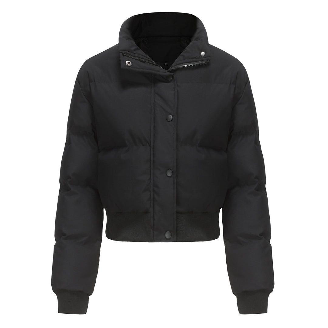 Damen nan kurze wattierte Steppjacke mit hohem Stehkragen und Rippbündchen Drune