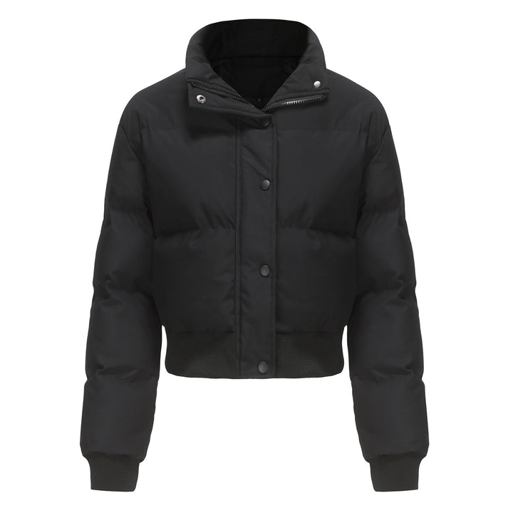 Damen nan kurze wattierte Steppjacke mit hohem Stehkragen und Rippbündchen Drune