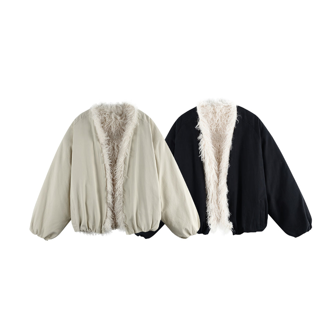Damen Kurzblouson im Oversize‑Cut mit voluminösem Teddyfutter und elastischem Saum Drune