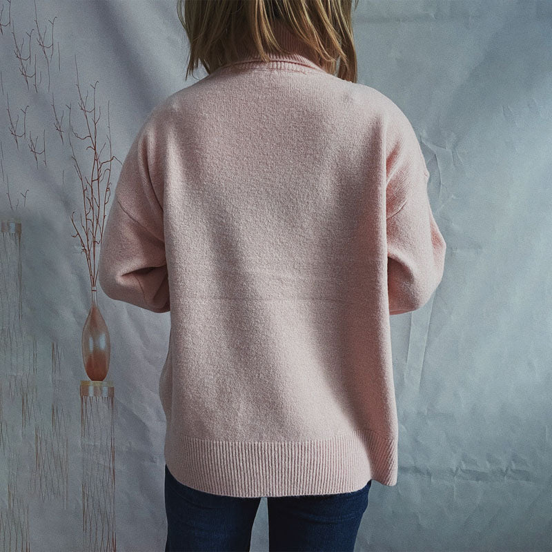 Drune | Einfarbiger Warmer Strickpullover Für Alltag