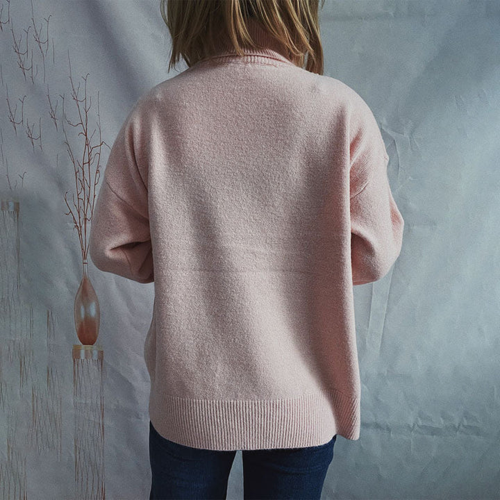 Drune | Einfarbiger Warmer Strickpullover Für Alltag