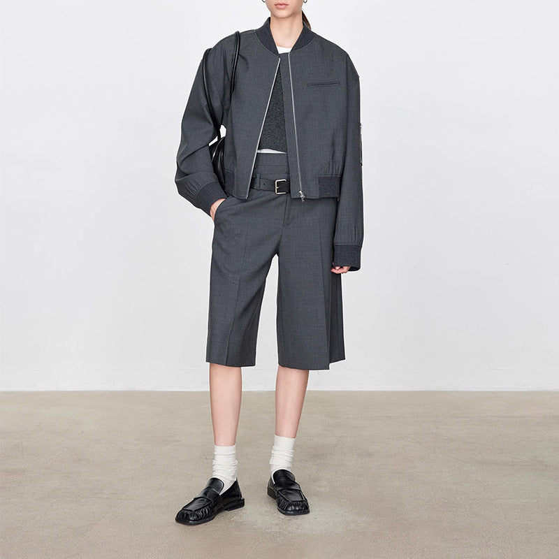 Damen Modische und lässige Kurzjacke mit weitem Schnitt Drune