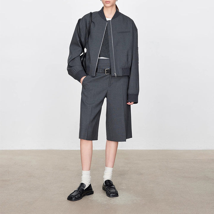Damen Modische und lässige Kurzjacke mit weitem Schnitt Drune