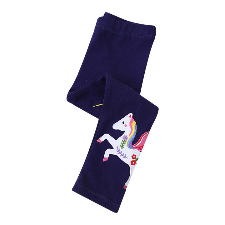 Mädchen Leggings mit bunten Einhorn-Applikationen Drune