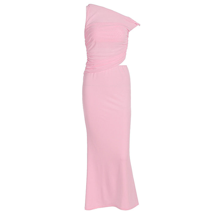 Damen Elegantes Wickelkleid mit asymmetrischem Design und Raffung Drune