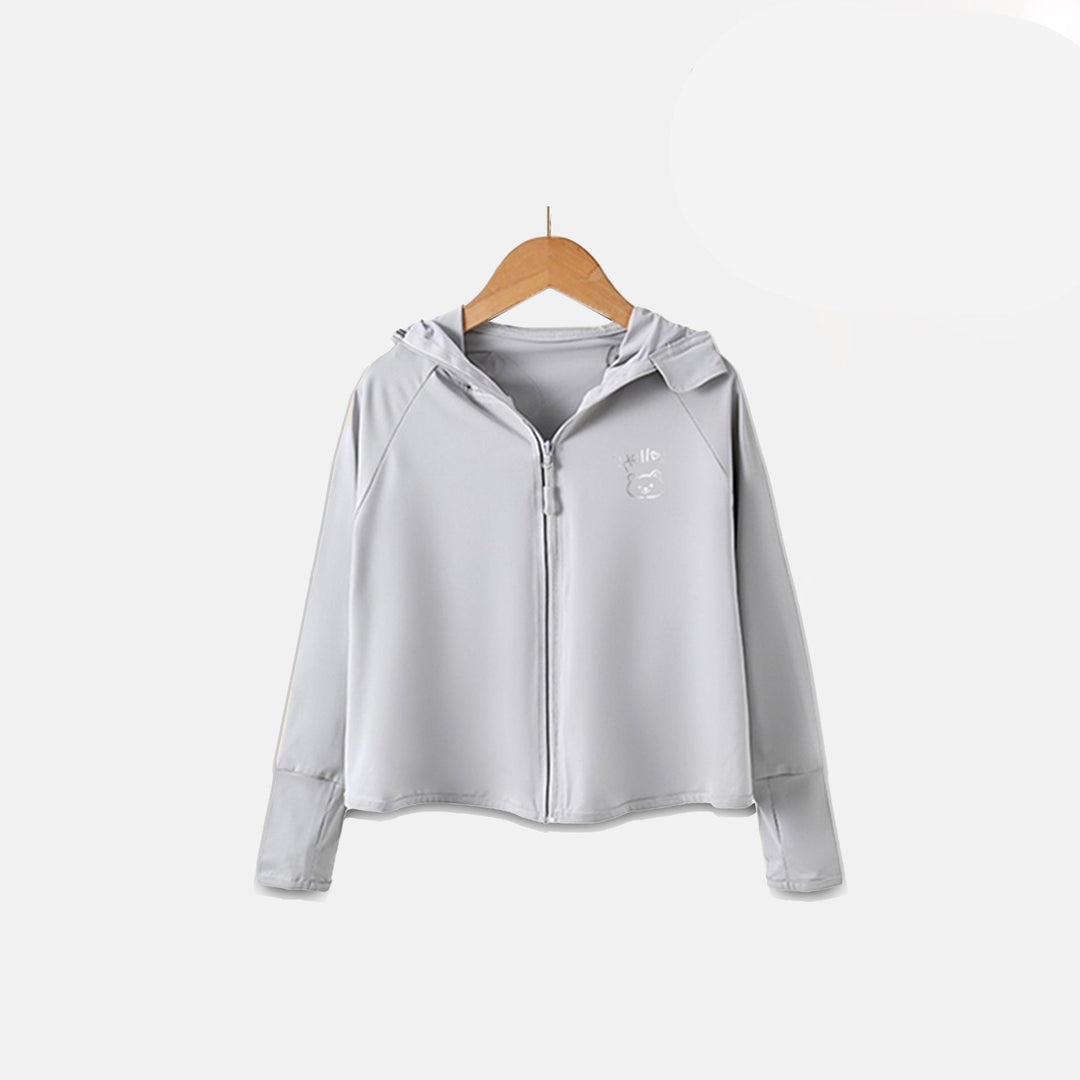 Damen atmungsaktive und wasserabweisende Sportjacke mit Kapuze Drune