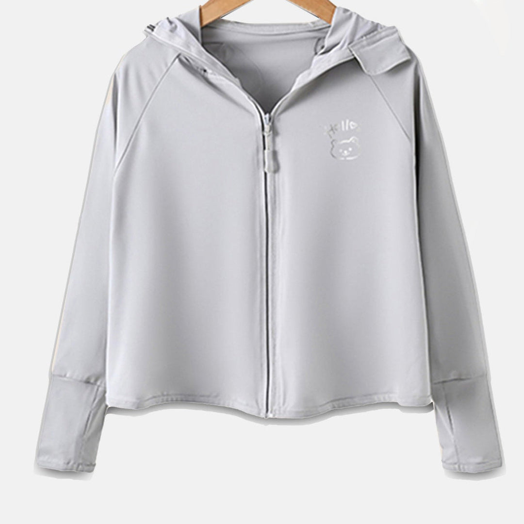 Mädchen Übergangsjacke mit Kapuze und niedlichem Tiermotiv Drune