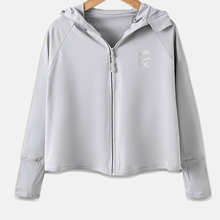Mädchen Übergangsjacke mit Kapuze und niedlichem Tiermotiv Drune
