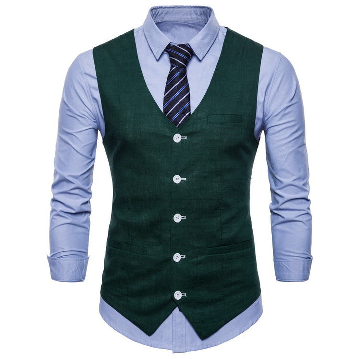 Herren elegante Anzugweste mit praktischen Taschen und detailliertem Design Drune