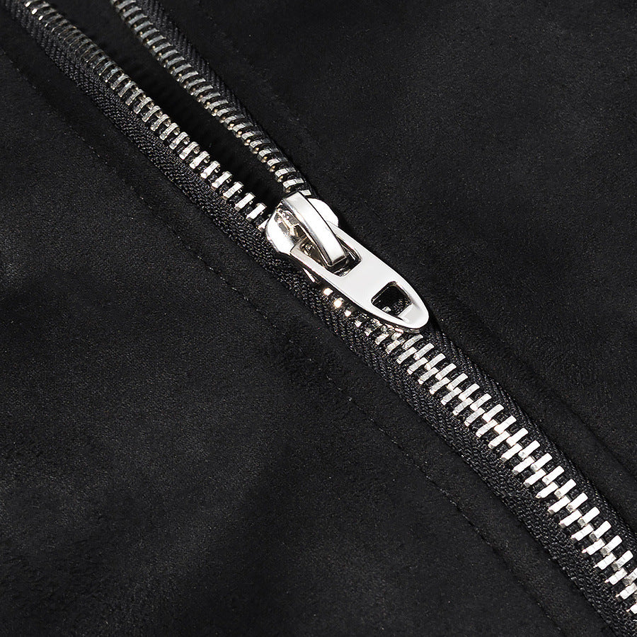 Damen Kurze Bikerjacke im Aviator-Look mit Kunstfellkragen und asymmetrischem Reißverschluss Drune