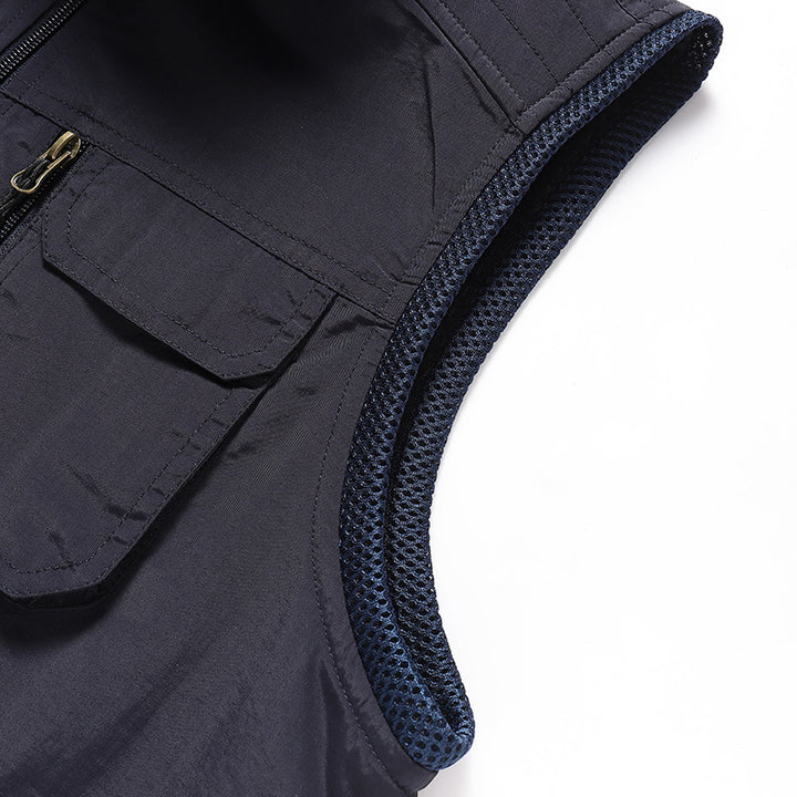 Herren Multifunktionale Outdoorweste mit atmungsaktivem Mesh‑Futter und Mehrfachtaschen Drune