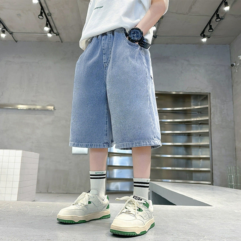 Unisex lässige Jeansshorts mit breitem Schnitt Drune