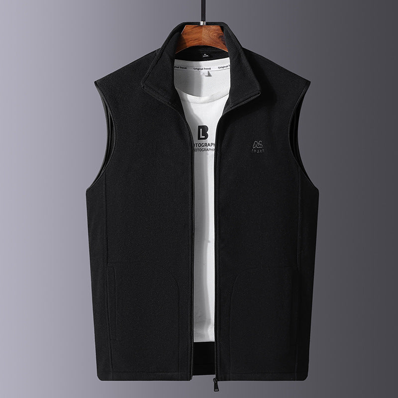Herren Microfleece-Thermoweste mit windabweisender Front, Stehkragen und verdeckten Seitentaschen Drune