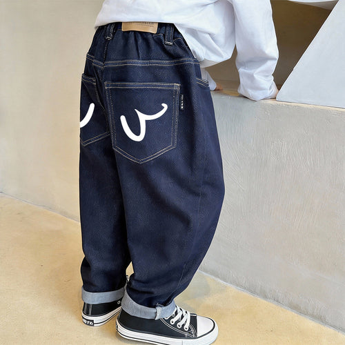 Unisex lässige Baggy-Jeans mit einzigartigen Taschen Drune