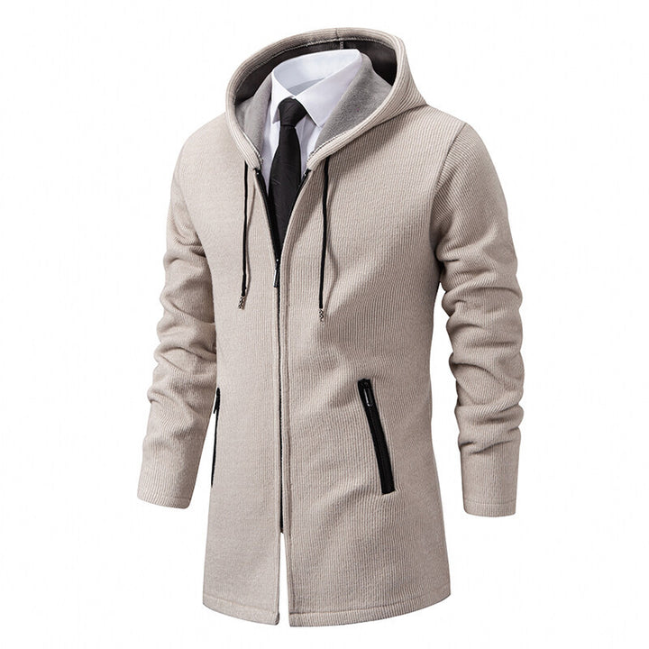 Herren urbane Kombination aus eleganter Jacke mit Kapuze und schickem Reißverschluss Drune