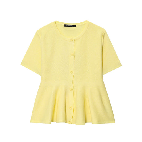 Damen modische Strickjacke mit fließendem Schnitt und Zierknöpfen Drune